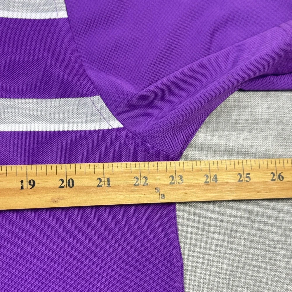FootJoy Polo Shirt Mens L Purple Short Sleeve Striped Polyester‎ Collared Golf